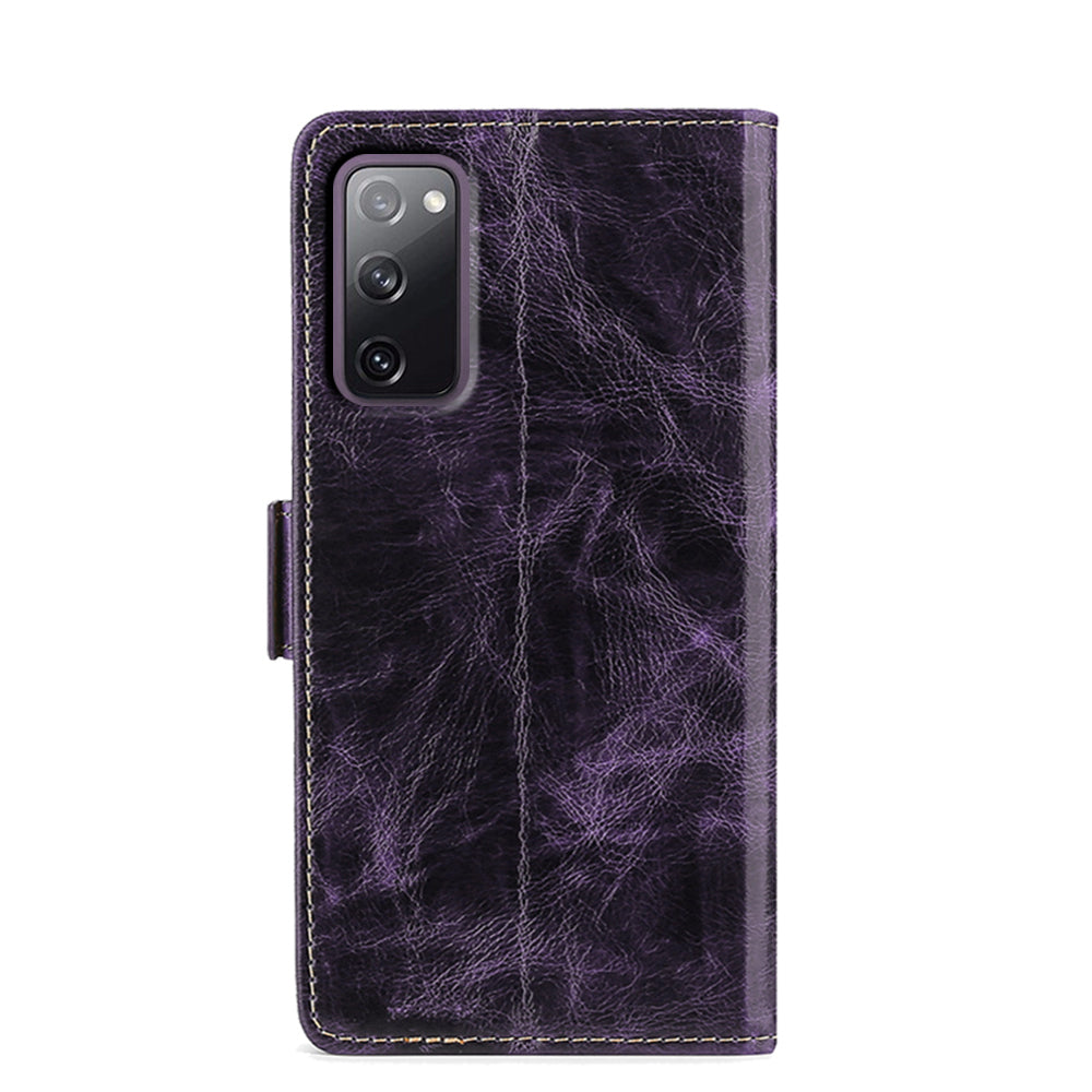 TPU + PU Leather Stand Cell Phone Case for Samsung Galaxy S20 FE/S20 Fan Edition/S20 FE 5G/S20 Fan Edition 5G - Purple TPU + PU Leather Stand Cell Phone Case for Samsung Galaxy S20 FE/S20 Fan Edition/S20 FE 5G/S20 Fan Edition 5G - Purple